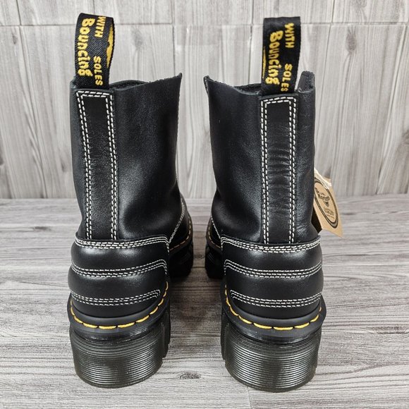 Dr. Martens Womens Audrick White Stitch Leather Platform Lace Up Boots - Size 7 - Picture 4 of 12